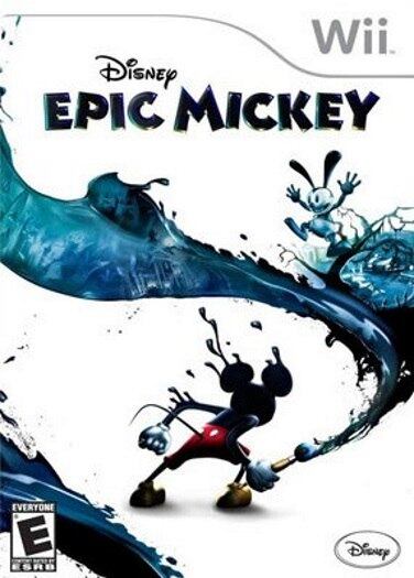 Epic
Mickey nem é um grande jogo, o que é uma pena, porque realmente tem
ótimas ideias. A capa deixa claro o que a gente encontra dentro: os cenários
são incríveis, com pinceladas e tintas formando o visual