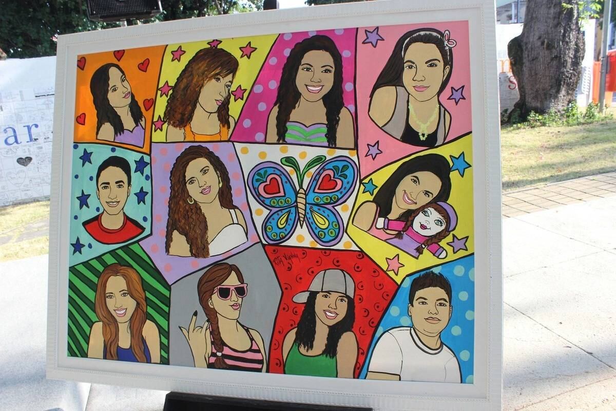 Um quadro pintado pela artista plástica Rita Viana foi exposto durante solenidade em homenagem as vítimas da tragédia