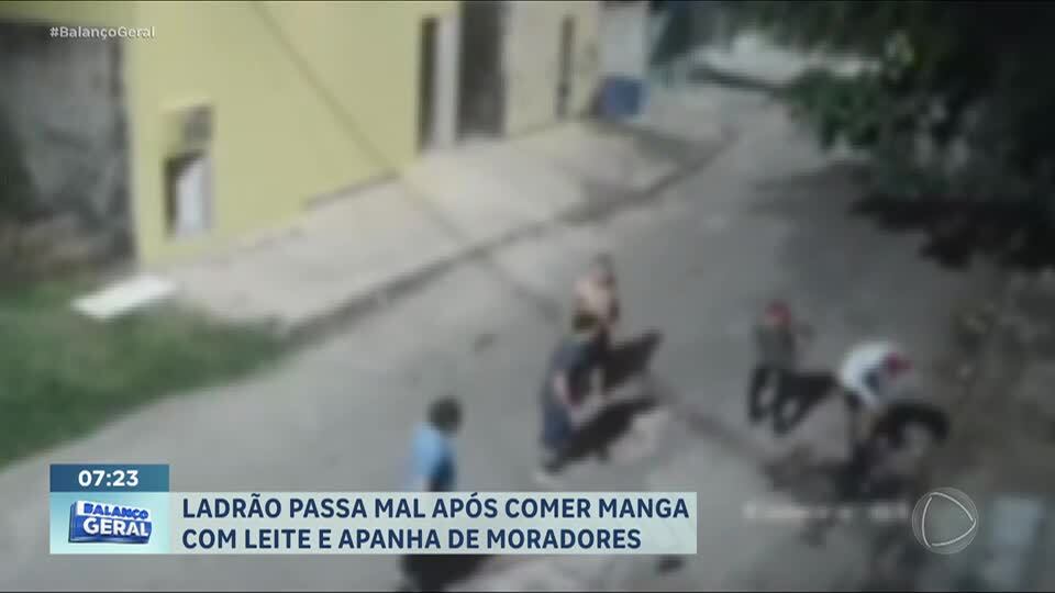 Ladrão invade sorveteria em reforma, passa mal após comer frutas e apanha de moradores