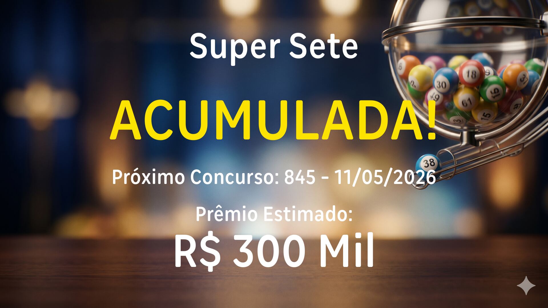 Super Sete: sorteia prêmio acumulado em R$ 300 mil nesta segunda-feira (11)