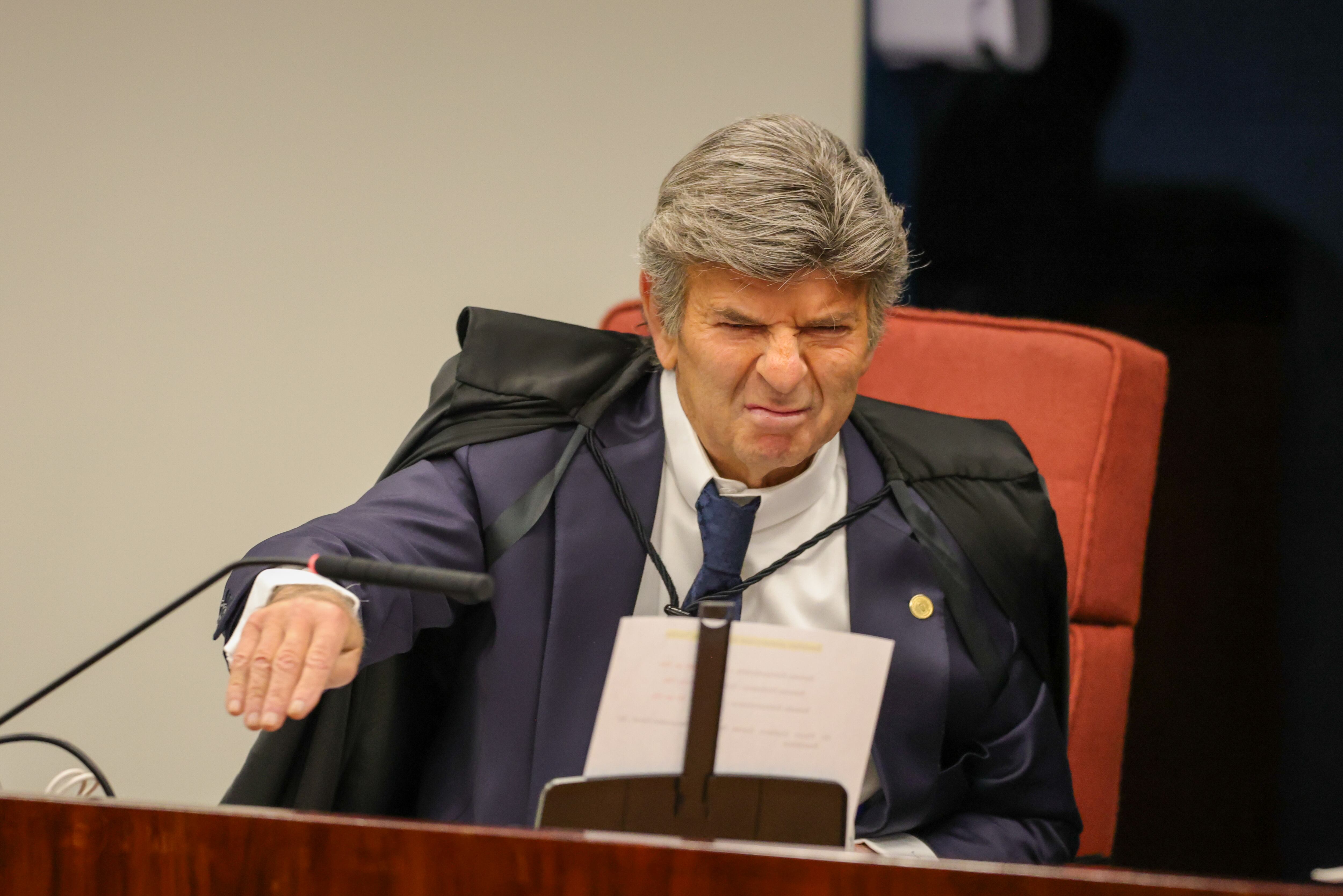 Brasília (DF) 09/09/2025 - O ministro Luiz Fux durante sessão da Primeira Turma do  Supremo Tribunal Federal (STF) que retoma o julgamento dos réus do Núcleo 1 da trama golpista  Foto: Fabio Rodrigues-Pozzebom/ Agência Brasil
