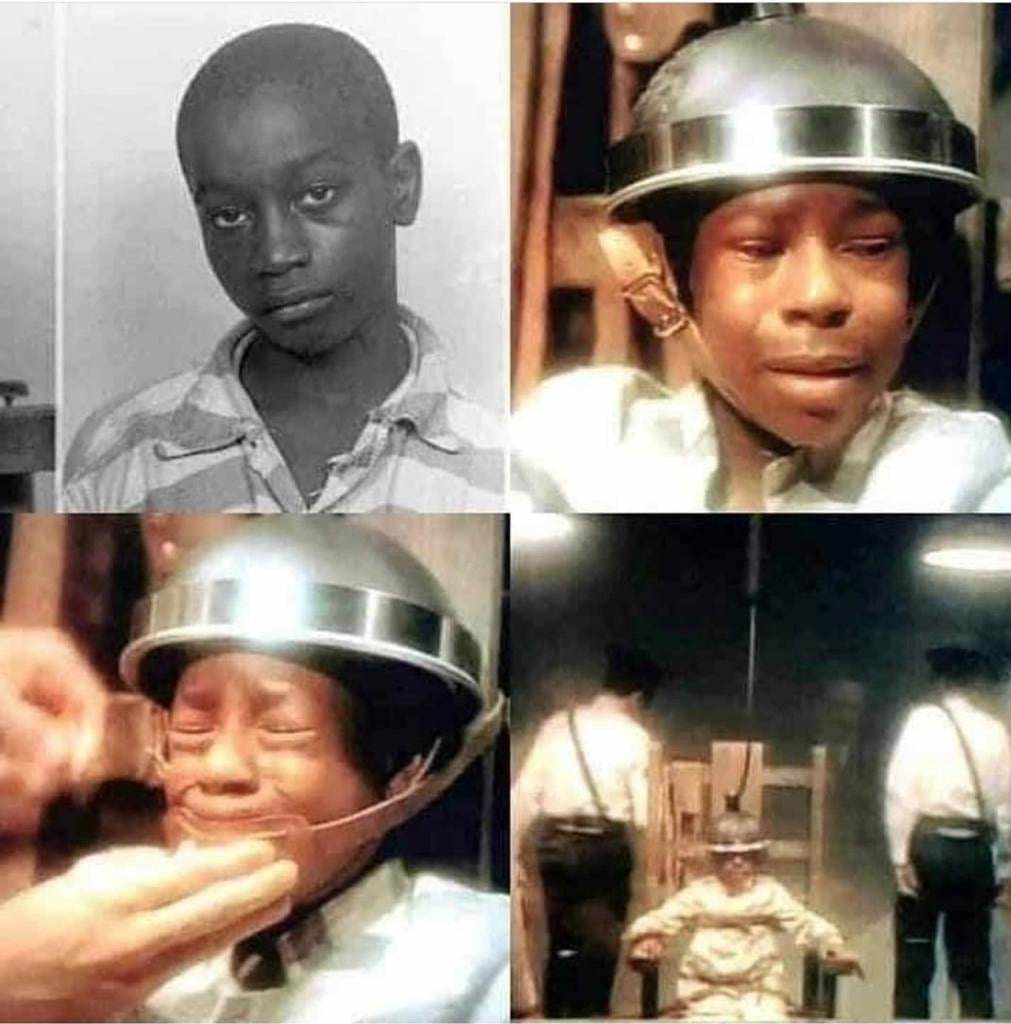 O garoto George Junius Stinney Jr no dia de sua execução em cadeira elétrica