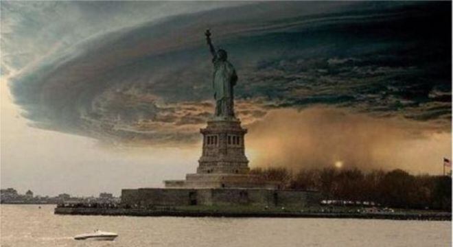 Nuvens sobre Nova York não passam de obra de ficção foram relacionadas ao furacão Sandy