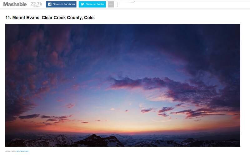 É possível ver vários detalhes no céu na foto tirada no Monte Evans, no Estado de Colorado, nos Estados Unidos