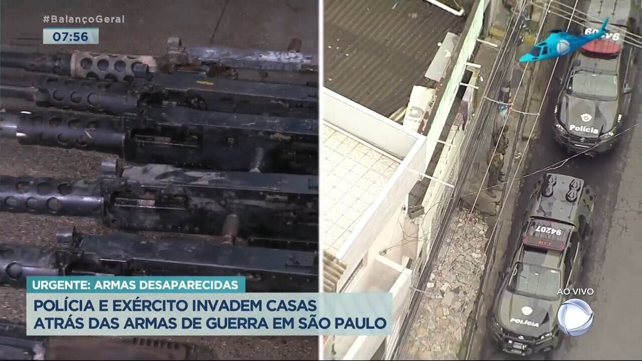 Exército faz nova operação em Guarulhos em busca de metralhadoras furtadas