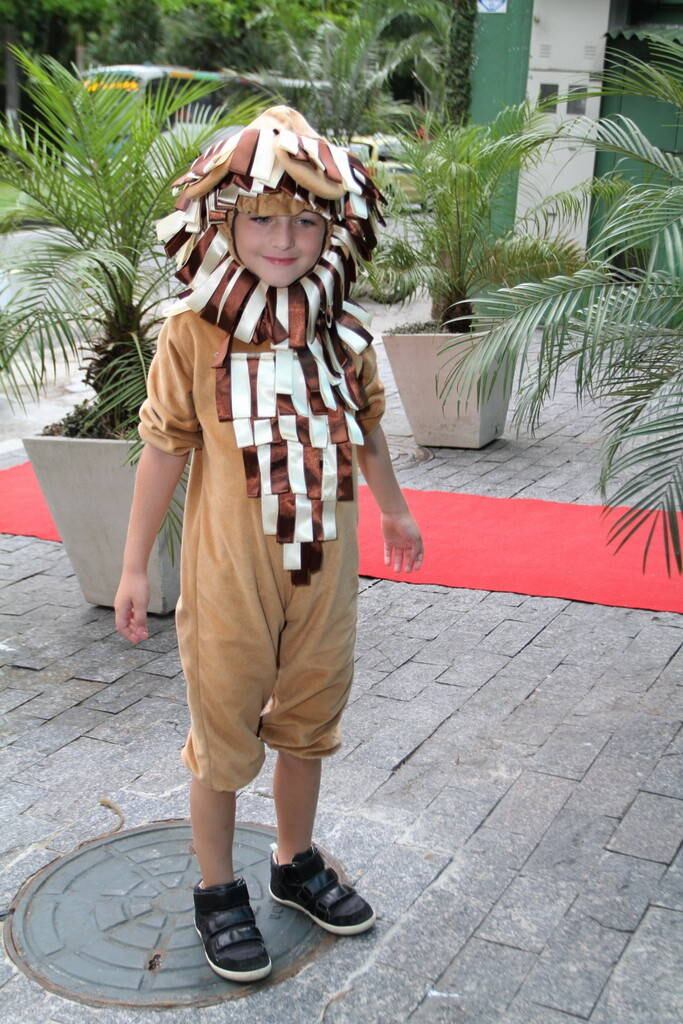 Vestido de Rei Leão, Noah reuniu os amiguinhos nesta quarta-feira (18)
