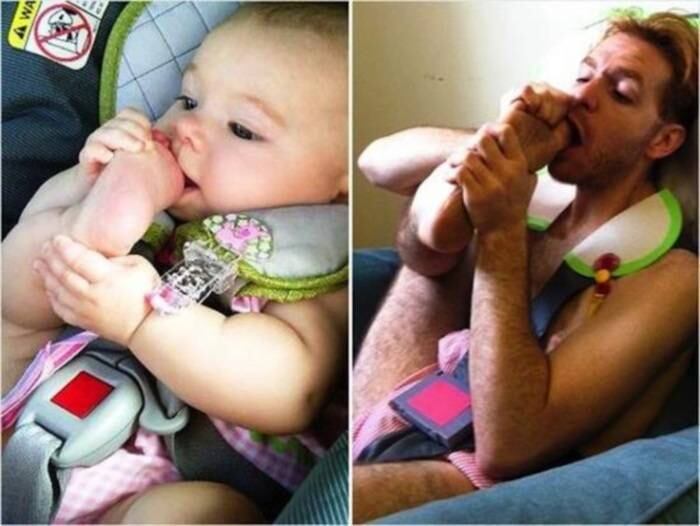 Essas pessoas recriaram fotos antigas e o resultado foi hilário! Veja todas as imagens dessa galeria! Como esse cara consegue colocar o pé na boca?