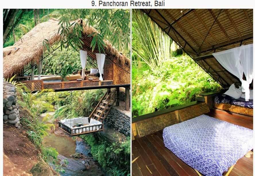 O nono hotel da lista é o Panchoran Retreat, que fica em Bali. Sete grandes casas, um local específico para os que gostam de ioga e uma casa comum para refeições estão dentro do hotel para que os hóspedes desfrutem da natureza da região.
 
As casas possuem piscinas privativas e chuveiros que refrescam os visitantes com água natural