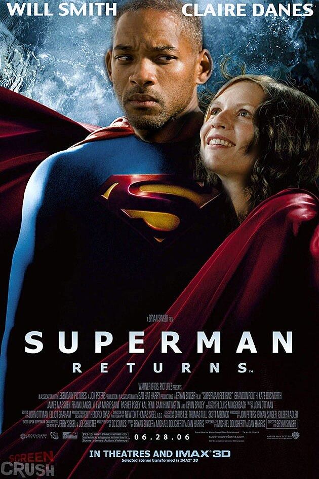 Will Smith revelou a todos em 2008 que foi chamado para
estrelar Superman - O
Retorno (2006). O ator recusou o papel pelo personagem ser um
super-herói branco