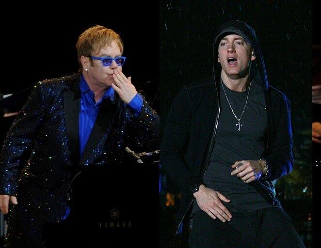 Eminem é o rei das parcerias estranhas. Em 2000, o rapper gravou Stan com Elton John 