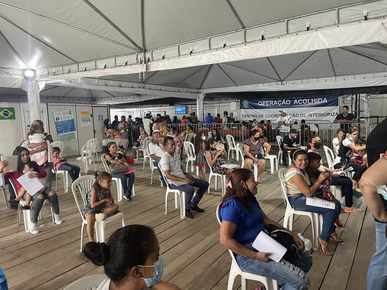 Posto de triagem da Operação Acolhida em Boa Vista, com a finalidade de atender pendências quanto à regularização migratória