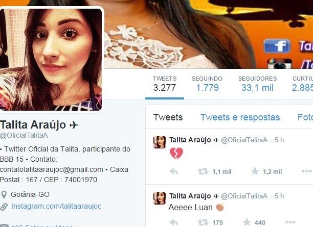 Talita publica imagem de coração partido após traição
