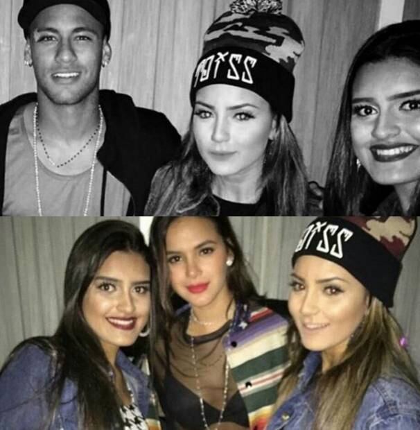 6.Curtem festa juntos, mas posam separados
Outra prova de que Neymar e Bruna não se desgrudam está aqui. Jogador e atriz foram a uma festa da marca Toiss e posaram para fotos com fãs separadamente. Na montagem, eles aparecem com duas convidadas que estiveram por lá. Uma delas, aliás, usa um gorro da grife. O que também chama a atenção é a semelhança do local em que ambos estiveram