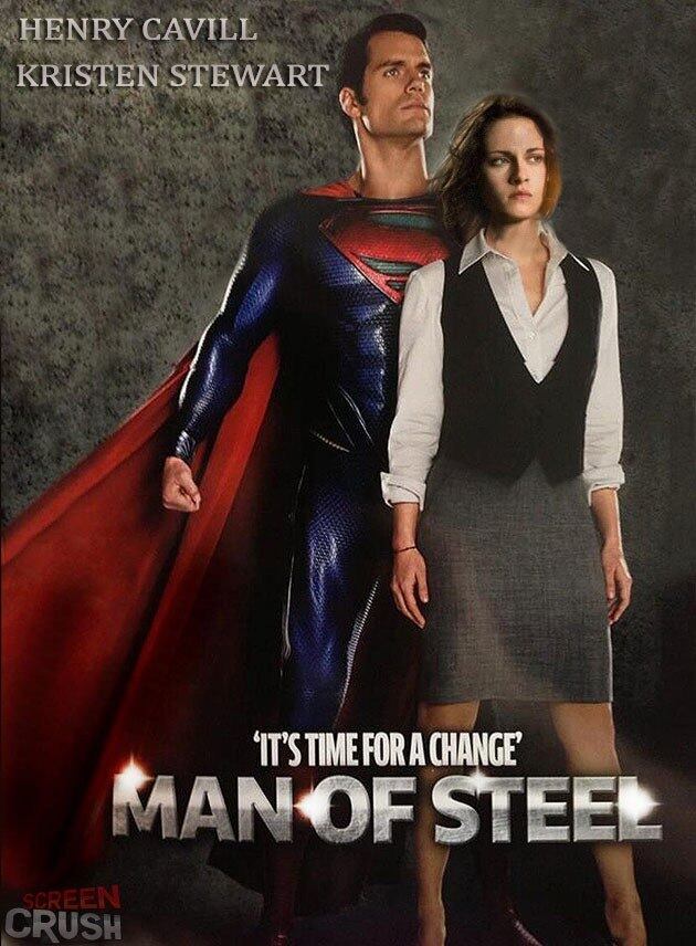 Kristen Stewart, que ficou conhecida por seu papel na saga
adolescente Crepúsculo e por trair o
namorado publicamente em um festival de cinema, por pouco não foi escolhida
para interpretar Lois Lane em O Homem de Aço (2013)
