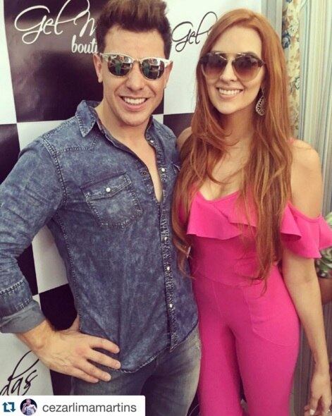 Cézar Lima e Tamires Peloso mantiveram a amizade iniciada no Big Brother Brasil 15