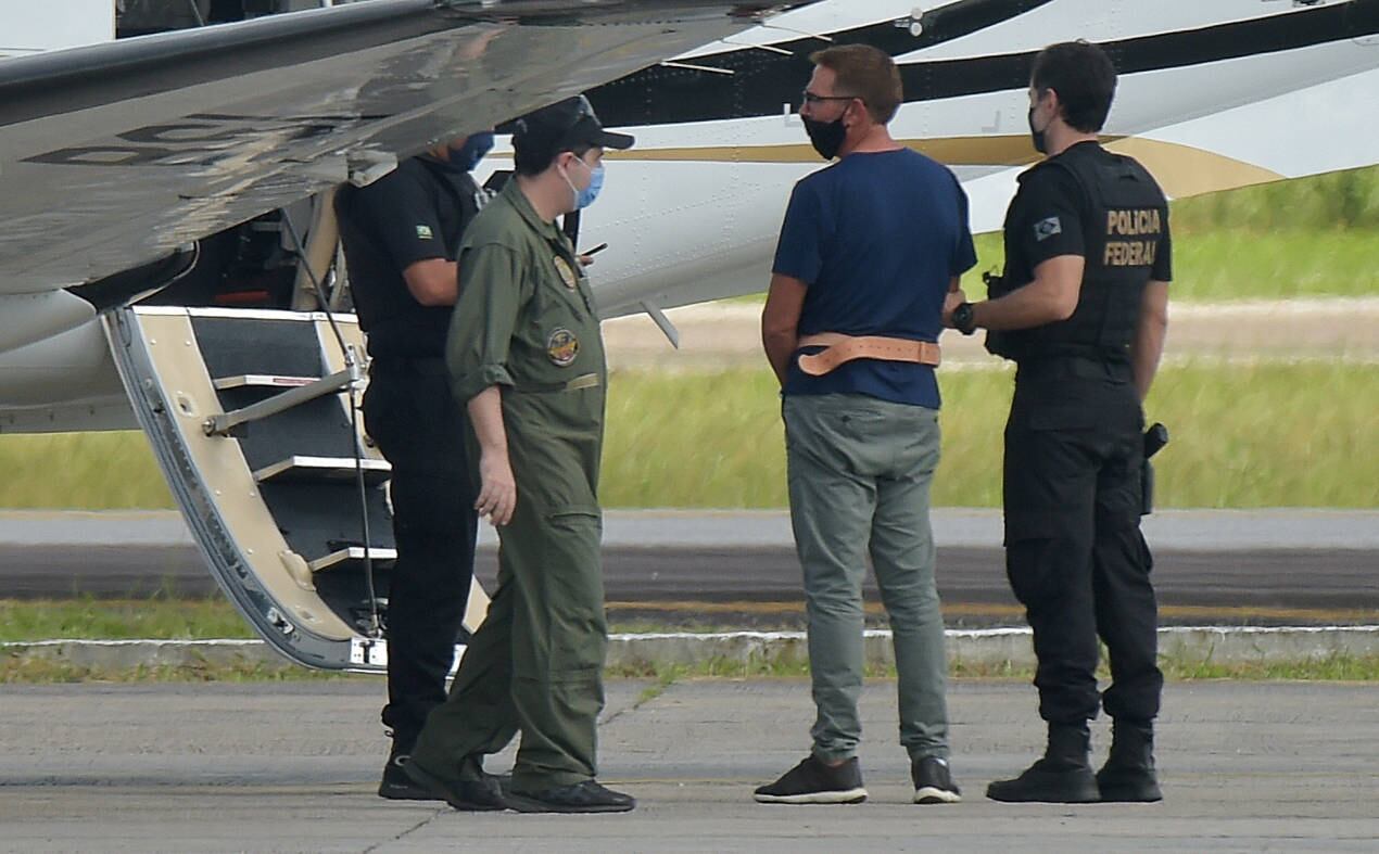 O integrante da máfia calabresa Rocco MorabitoItalian, escoltado em João Pessoa (PB)