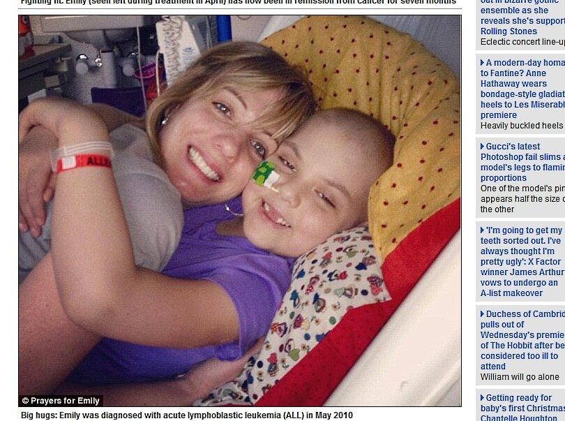 

Os médicos sugeriram utilizar o vírus
do HIV deficiente, que não causa a doença, para combater as células cancerosas. A esperança era reprogramar o
sistema imunológico de Emily para combater a doença
