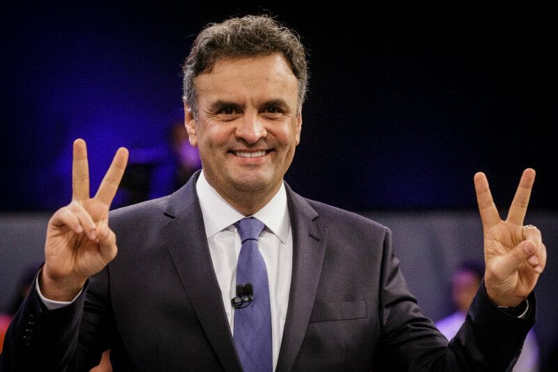 Aécio Neves em debate à presidência no ano de 2014