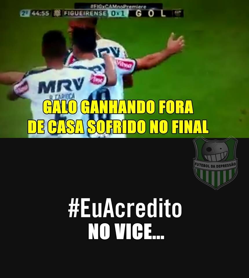 Mesmo adiando a festa corintiana, o Atlético-MG foi alvo de piadinhas, já que o time continua na vice-liderança do Brasileirão


