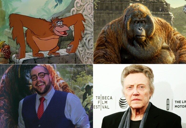 Rei Louie — Tiago Abravanel e Christopher Walken
O enorme Orangotango é o rei da selva e ganha as vozes de Tiago Abravanel em português e Christopher Walken em inglês