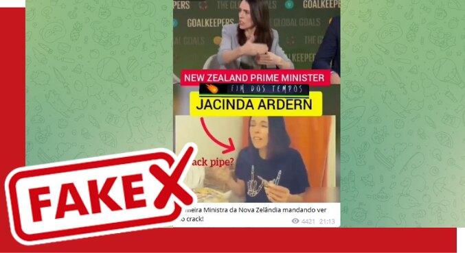 A mulher que aparece fumando em vídeo de mensagens viralizadas não é Jacinda Ardern