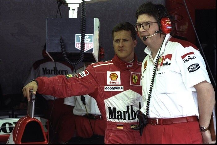 Brawn trabalhou na Benetton como diretor técnico de 1991 a 1996. Na extinta equipe italiana, Schumacher chegou às duas primeiras conquistas na F-1, em 1994 e 1995