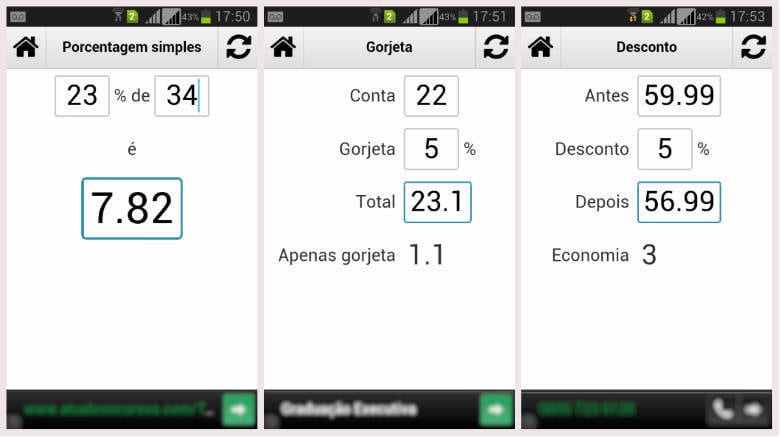 Aplicativo também informa quanto se paga de gorjeta em uma conta de restaurante com base em comissão