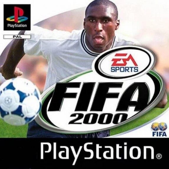 Na edição do FIFA 2000, a EA Sports manteve a linha de capas nacionais. O atacante inglês Sol Campbell (foto) foi selecionado para ser capa da edição britânica do game. Jogado