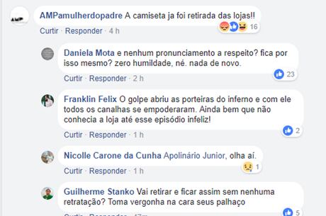 Comentário da loja AMP sobre a camiseta "Febem-SP"