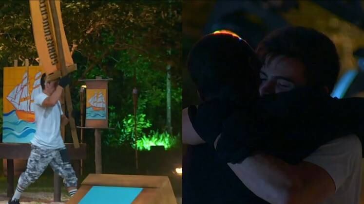 Para finalizar o Desafio de Sobrevivência, Thomaz encaixou a bandeira no mastro e Sabrina Sato anunciou a vitória do ator. MC Negão da BL abraçou o colega e o parabenizou. Thomaz ficou emocionado com o gesto do cantor 