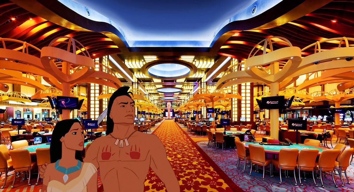 Pocahontas estaria no cassino de um navio