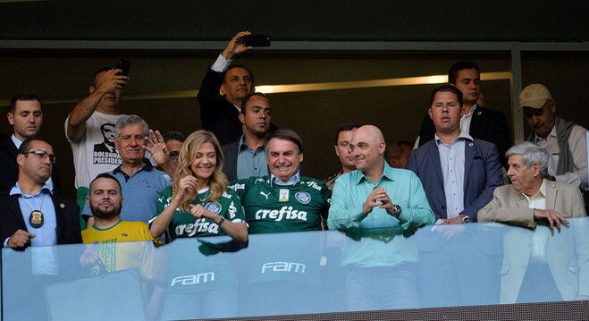 Presidente assiste jogo do Palmeiras contra o Vasco no Allianz Parque