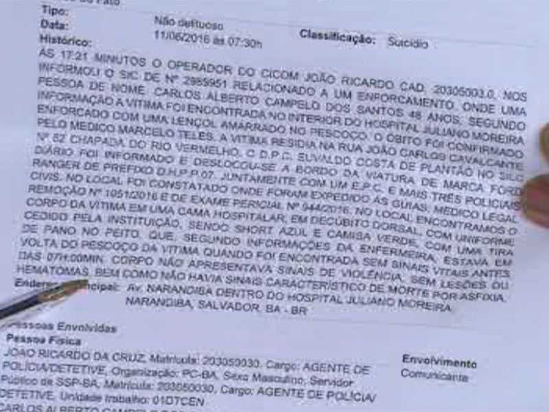 A família de Carlos Alberto não acredita que o vendedor
sofreu um mal súbito e teve uma morte natural. Por conta dessa dúvida, os
parentes procuraram a polícia, que investiga o caso.  A direção do hospital instaurou uma
sindicância para apurar o que aconteceu com o paciente