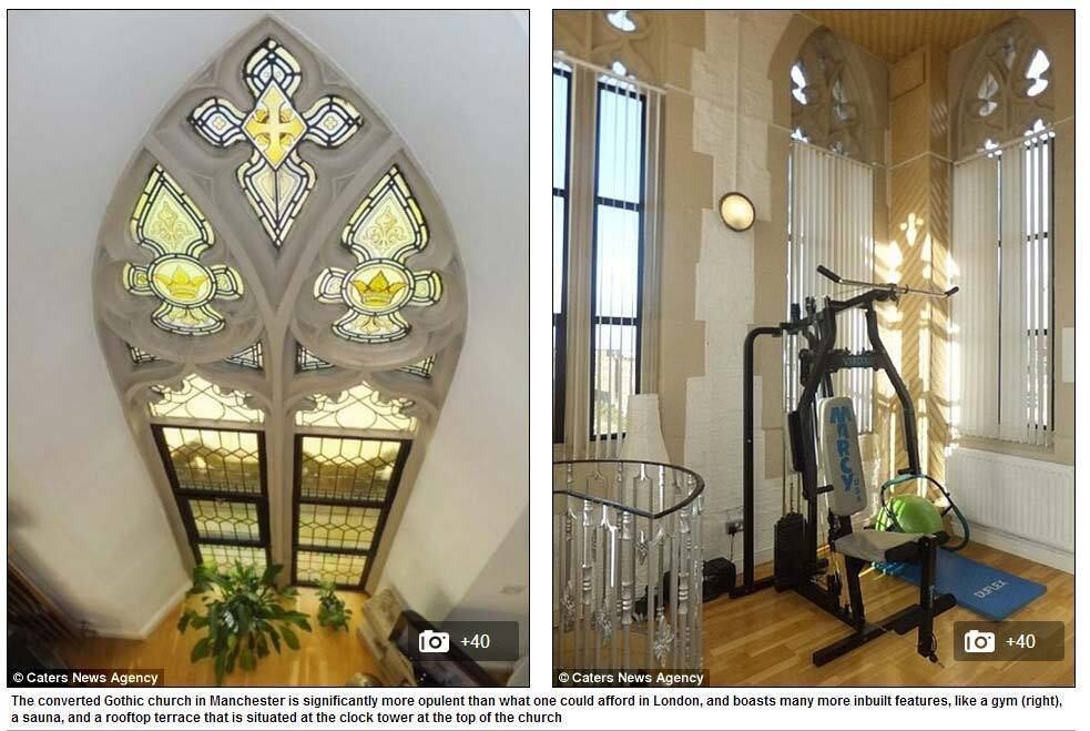 A igreja-casa está à venda por um valor menor do que os R$
3,9 milhões, o mesmo preço com o qual você pode adquirir uma propriedade com 20
quartos em outras localidades