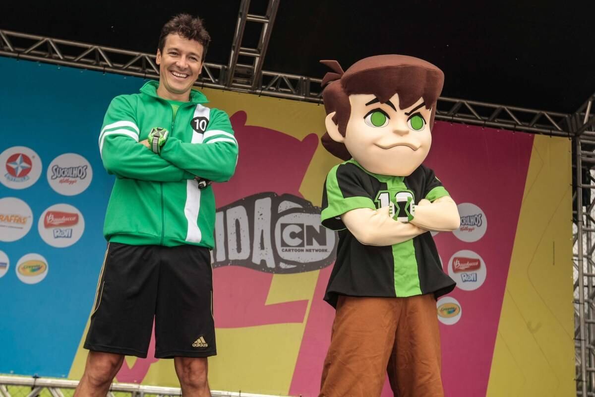 Rodrigo Faro na Corrida Cartoon Network, em São Paulo, neste domingo (21)