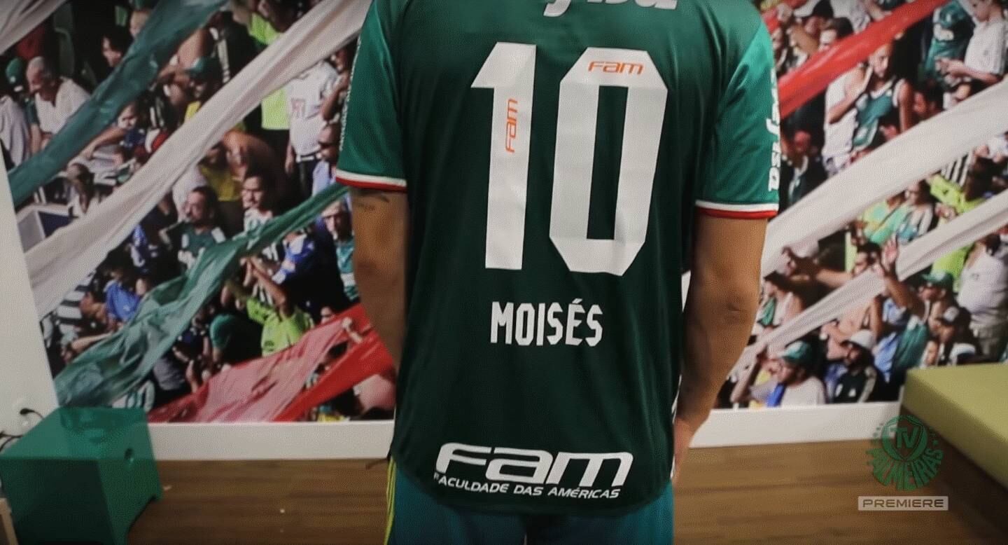 Destaque no meio-campo do Palmeiras, Moisés será o novo camisa 10 do Palmeiras para 2017