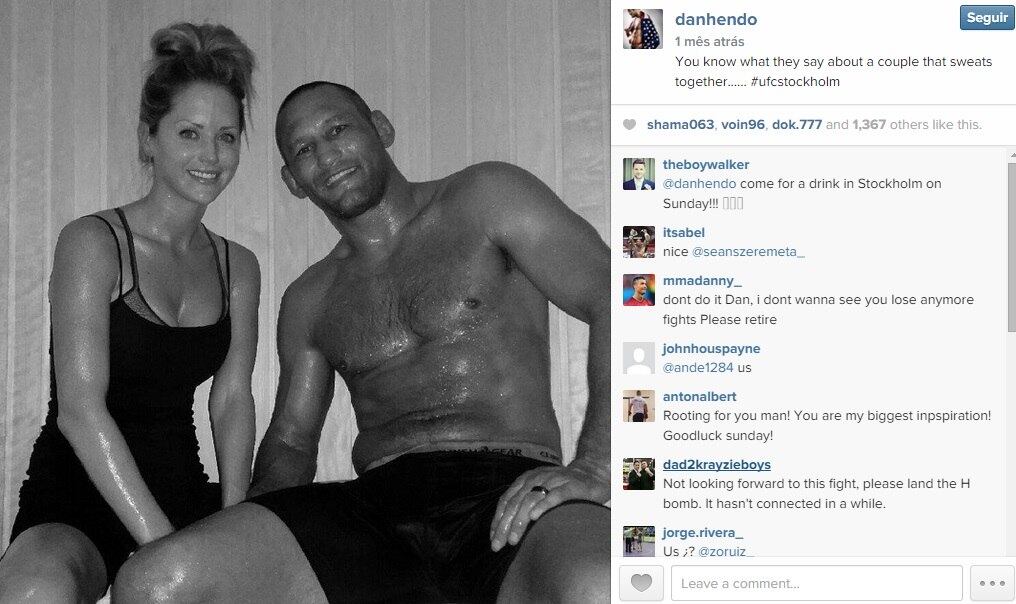 Em sua perda de peso para um duelo do UFC, Dan Henderson contou com o apoio da esposa para encarar a sauna. E claro que o casal suado foi para nas redes sociais do lutador