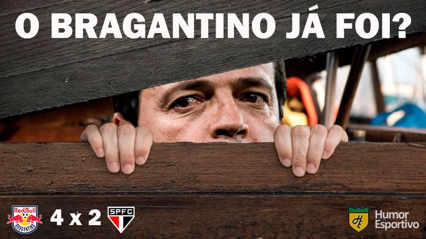 O São Paulo, comandado por Fernando Diniz, levou quatro gols no primeiro tempo e perdeu a oportunidade de disparar na liderança do Brasileirão. Placar surpreendente acabou rendendo dezenas de memes nas redes sociais. Confira!