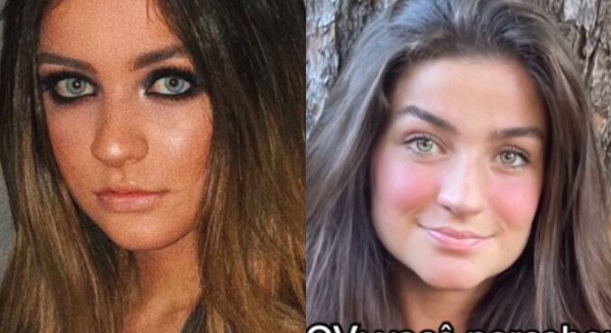 Jordana Vucetic também curtia o estilo gótico e bastante lápis de olho preto esfumado. Na foto atual que ela mostrou na trend, a influenciadora aparenta até estar sem make, de tão natural que ficou o visual