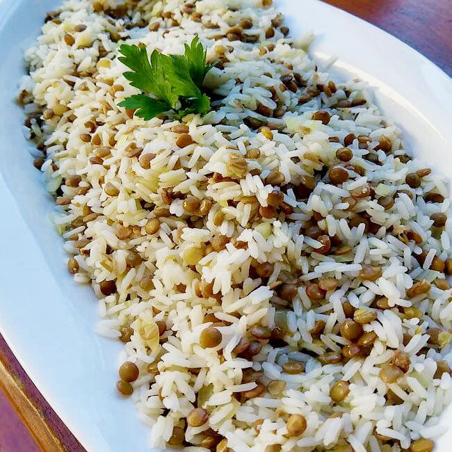 arroz com lentilha