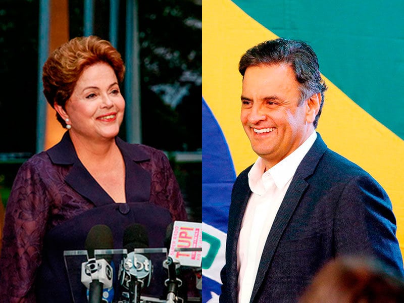 Na pesquisa espontânea, Aécio tem 45% e Dilma 39%.