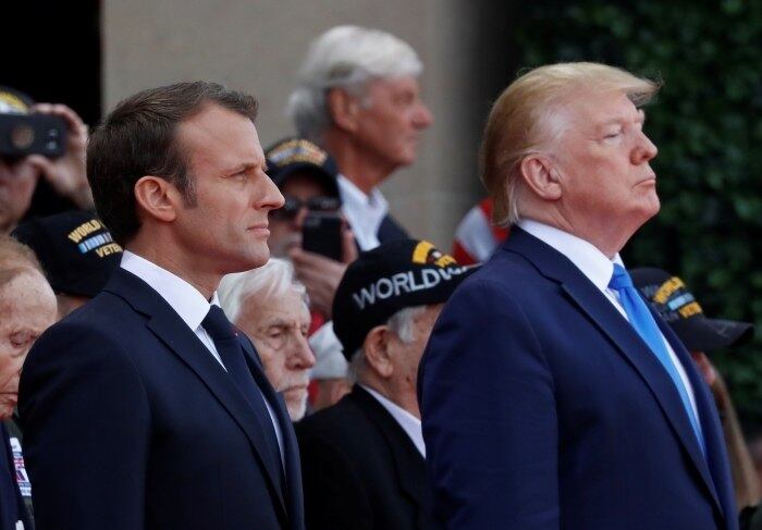Outro dos atos para a celebração do dia D ocorreu no cemitério americano de Colleville-sur-Mer, na presença do presidente dos Estados Unidos, Donald Trump