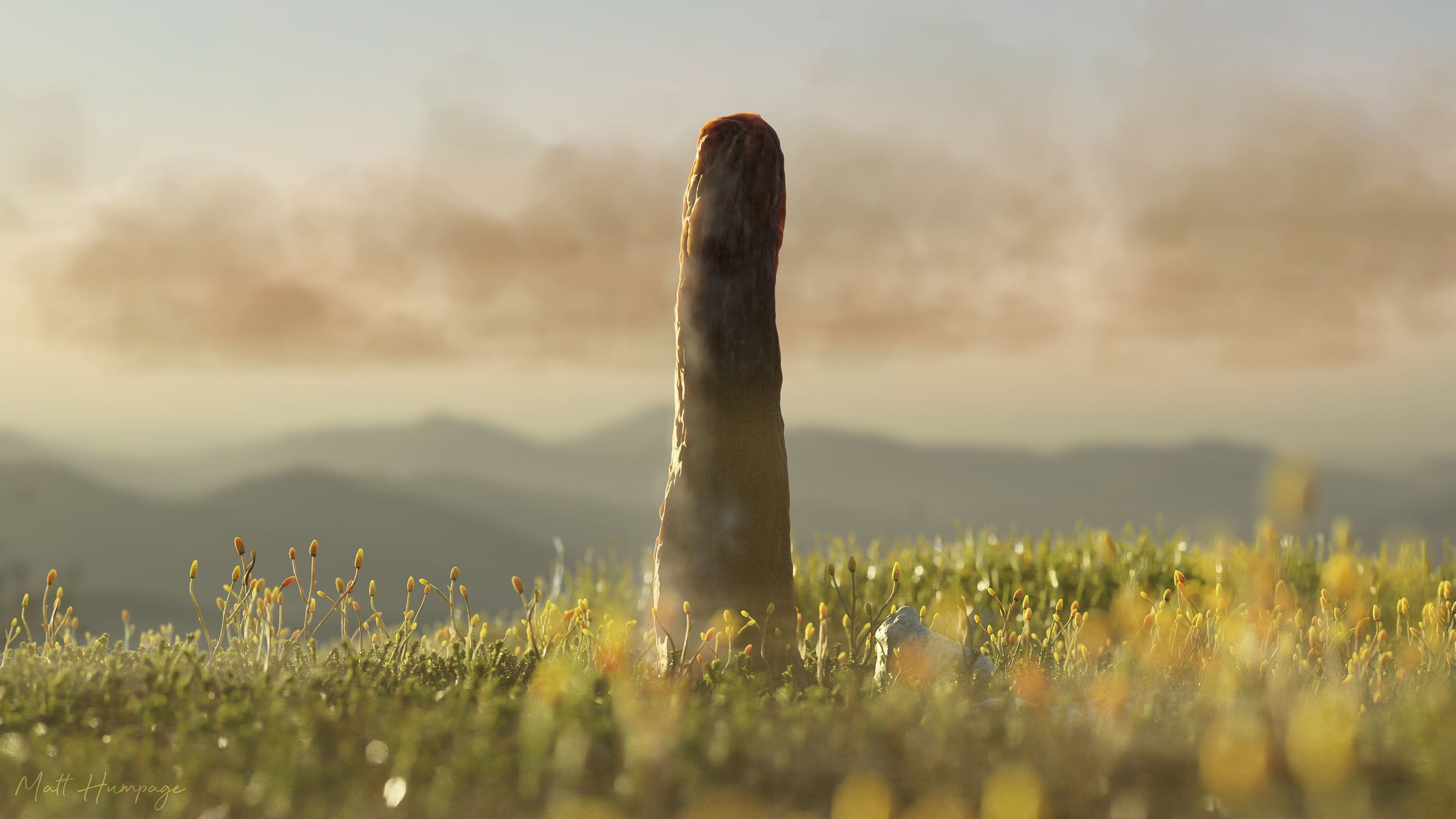 Representação artística de como um Prototaxites poderia ser há 400 milhões de anos