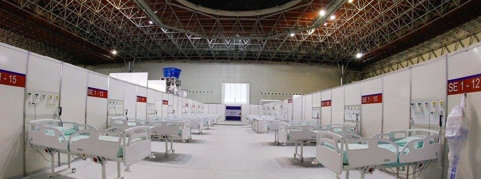 Hospital de campanha foi montado no Expominas