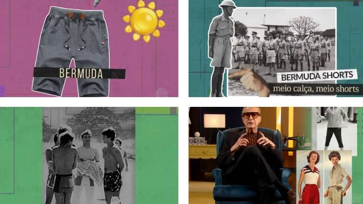 Bermudas

As bermudas foram criadas como nova vestimenta social masculina para os dias quentes nas Bermudas, conjunto de ilhas do Oceano Atlântico, localizadas no Reino Unido. Durante a Segunda Guerra Mundial (1939 - 1945), os militares britânicos adotaram essa moda com meias longas. Por muito tempo, a combinação foi vista como elegante, inclusive para crianças.
A peça se tornou popular a partir do momento em que turistas americanos foram para as Bermudas e começaram a utilizá-las sem meias após voltarem para território americano.
Em 1950, as mulheres começaram a aderir e incluíram diversas variações, acima ou abaixo do joelho, lisas ou estampadas.
Na pandemia, as bermudas ficaram em alta por serem confortáveis e voltaram a ser tendência nas passarelas.
Para Ronaldo Ésper, elas podem ser versáteis na hora de montar os looks. A bermuda jeans usada com camiseta básica e tênis vira um look mais casual. Utilizada com uma blusa mais glamourosa e salto alto, fica mais social
