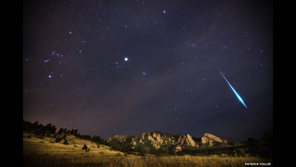 Patrick Cullis registra a chuva de meteoros Geminid, nas montanhas do Colorado, em dezembro de 2012