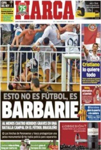 Capa do jornal espanhol 'Marca' desta segunda-feira (9)