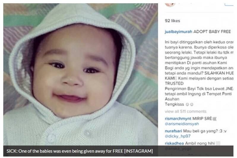 As fotos publicadas pela página mostram seis bebês, que estavam sendo vendidos por cerca de R$ 2.300. Um dos recém-nascidos chegou a ser anunciado com o título "adote o bebê grátis"