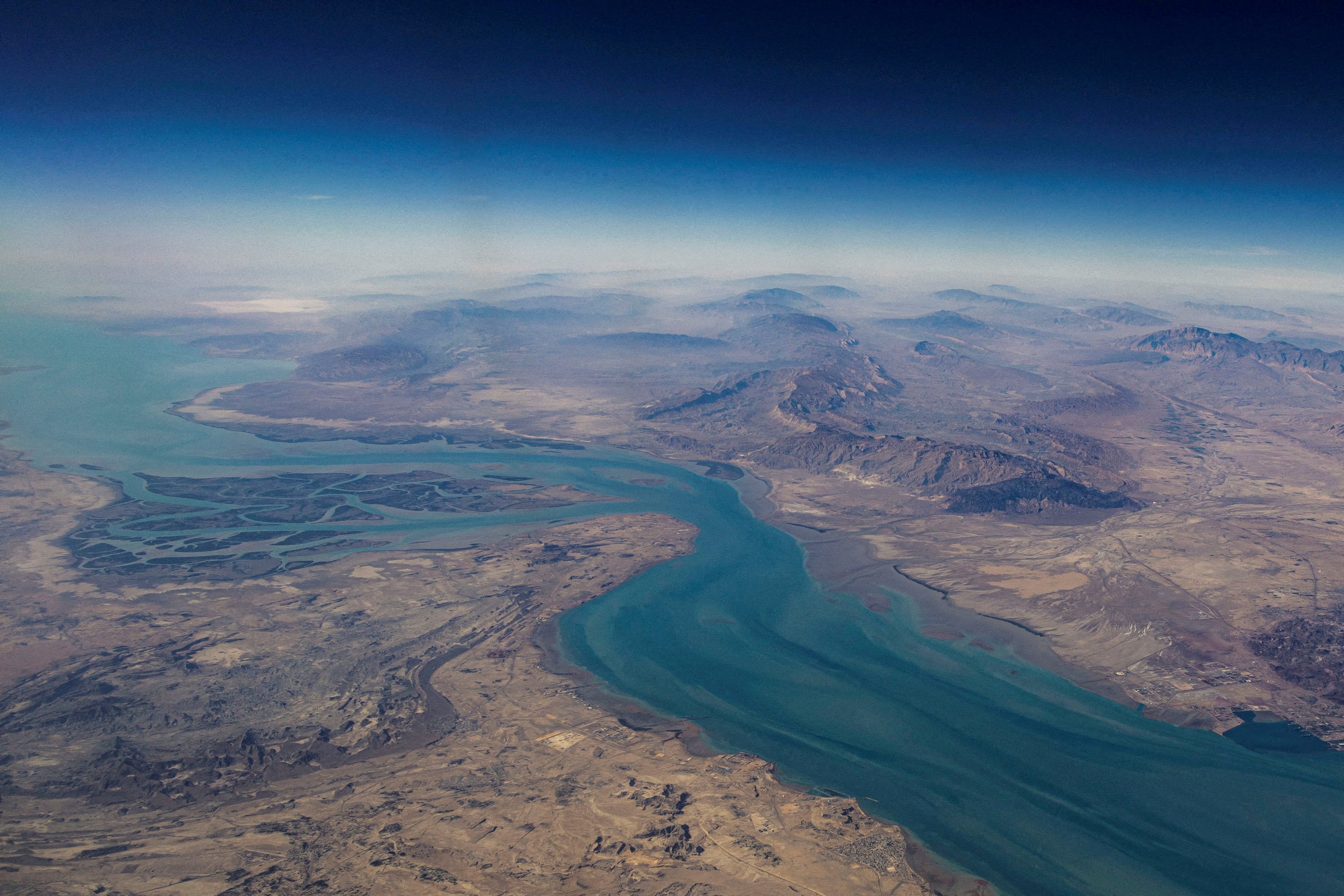 Foto aérea da ilha de Qeshm
