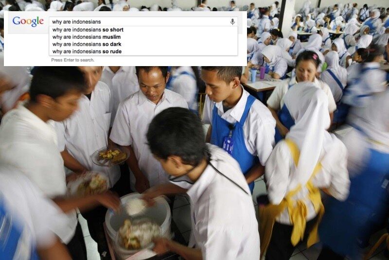 Para a Indonésia, a busca revela características como "baixos", "muçulmanos", "sombrios" e "rudes"